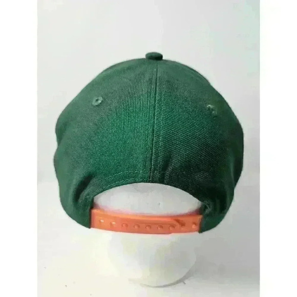 NCAA MIAMI HURRICANES ADIDAS CAP HAT Spellout Logo Snapback Green - Picture 4 of 6